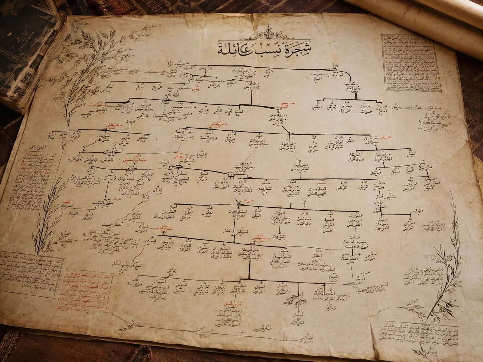 Arbre généalogique manuscrit familial
