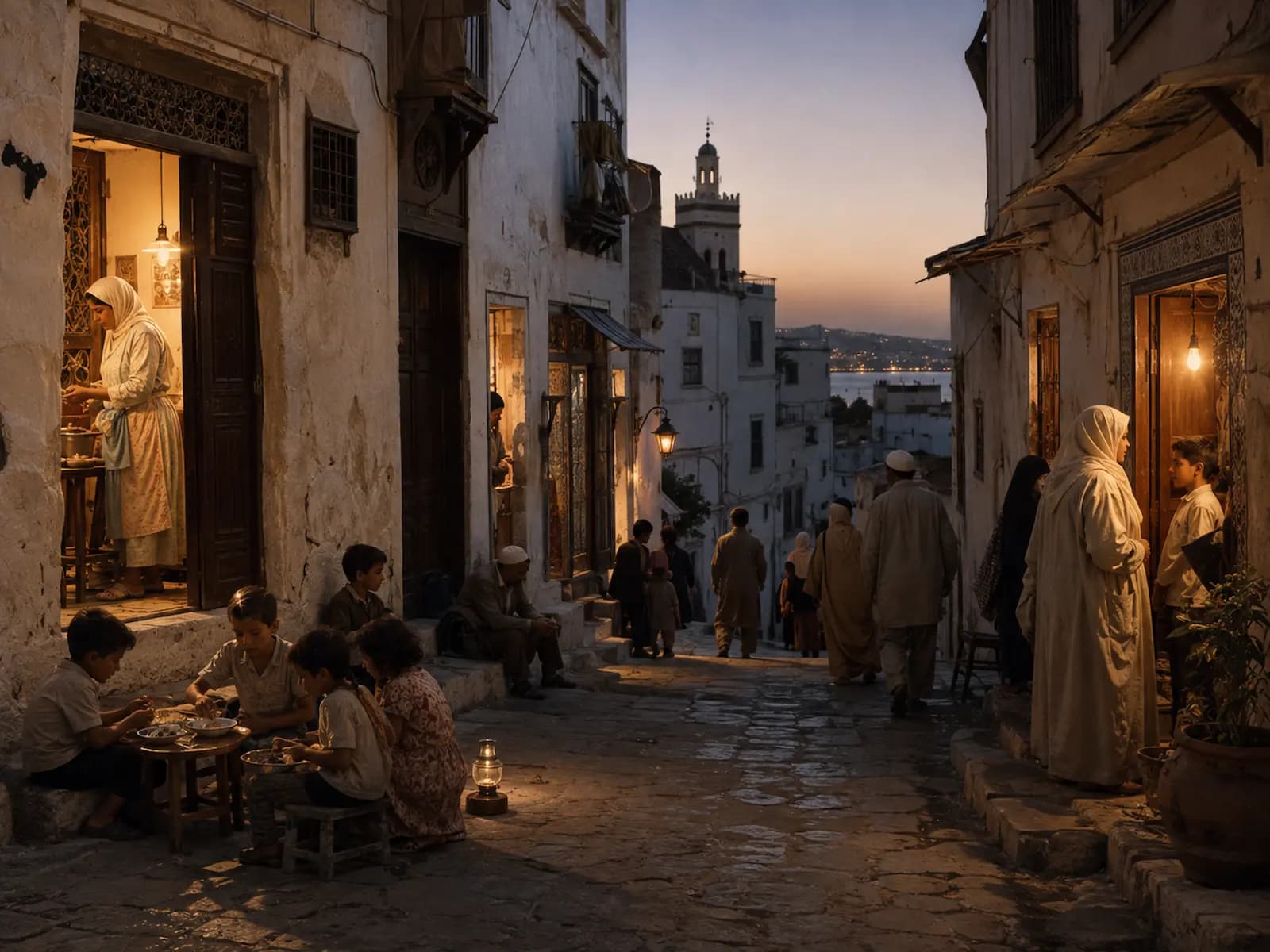 Table de Ramadan dans la Casbah d'Alger