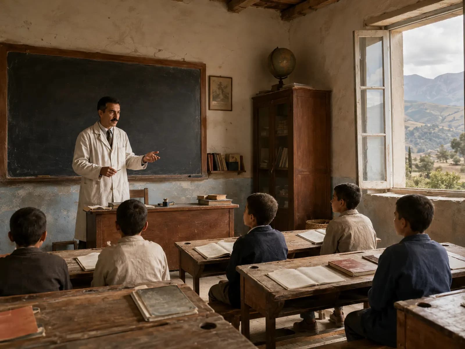 Instituteur dans une école de village